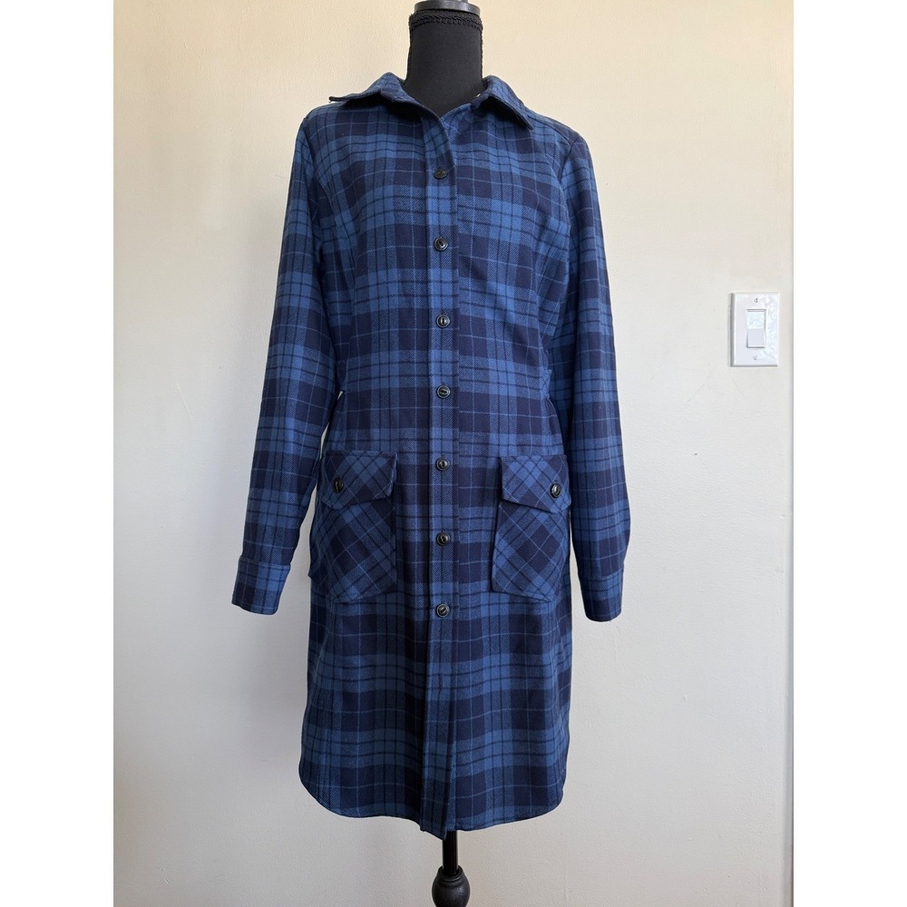 Vintage Pendleton Womens Preppy Plaid Virgin Wool Shirt Dress Size M Utility